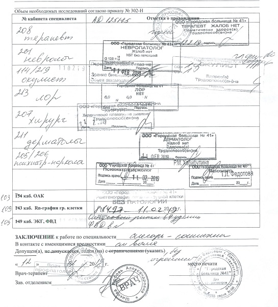 Паспорт здоровья образец заполненный